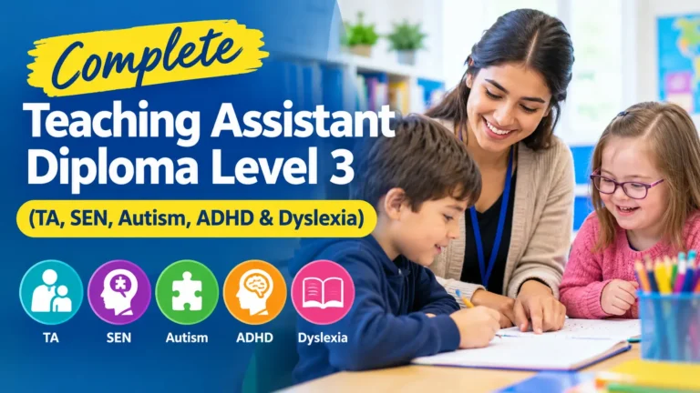 Complete Teaching Assistant Diploma Level 3 (TA, SEN, Autism, ADHD & Dyslexia)